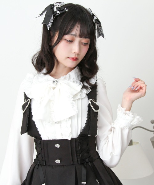DearMyLove ブラウス シャツ ハートレースフリルたっぷりブラウス