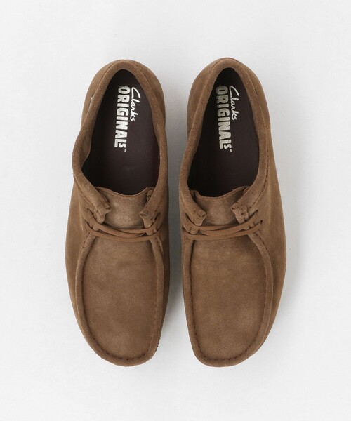 デッキシューズ 「Clarks Originals」Wallabee GTX ワラビー ゴアテックス ブラウン スエード シューズ メンズの画像