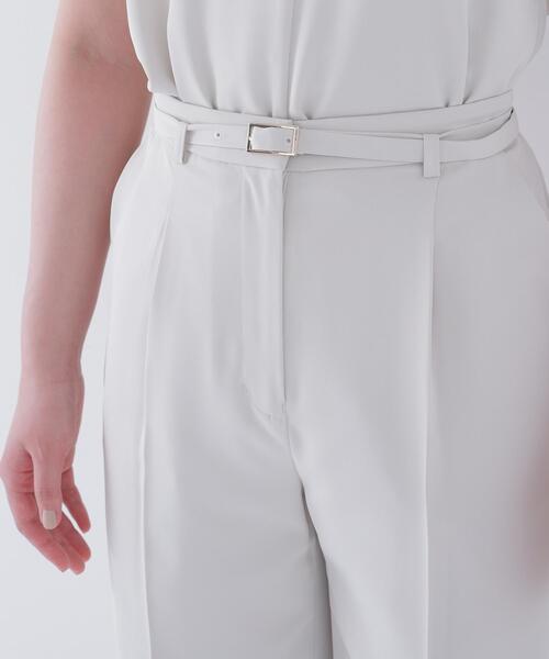 ワイドパンツ パンツ 「PS/低身長サイズ」クリアツイル SETUP タックワイドパンツ レディースの画像