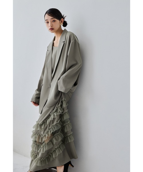 「niana」 コンビワンピース LL チャコール レディースの画像
