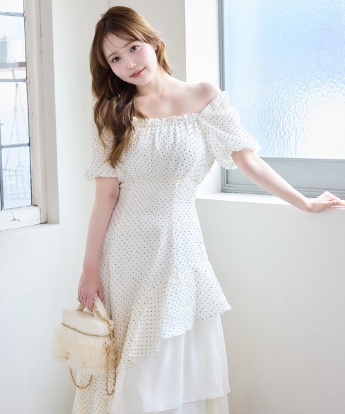 【GW限定価格】 NICE CLAUP イレヘムティアードロングワンピース one after another NICE CLAUP ワンピース イレヘムティアードロング
