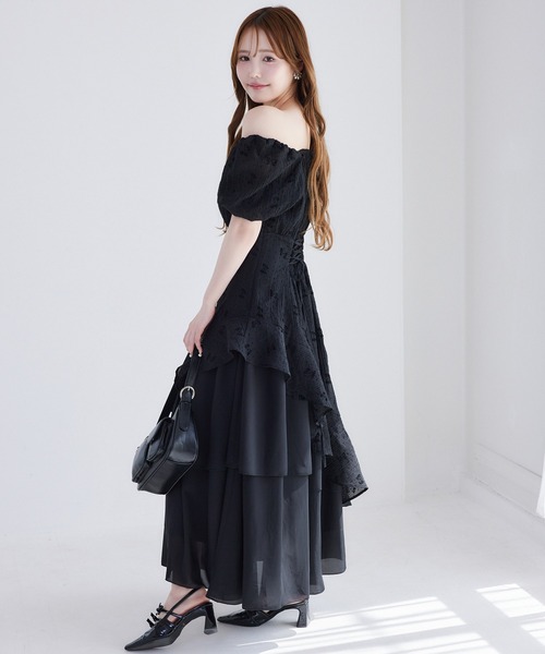 ★新品未使用★【NICE CLAUP】 イレヘムティアードロングワンピース one after another NICE CLAUP ワンピース イレヘムティアードロング