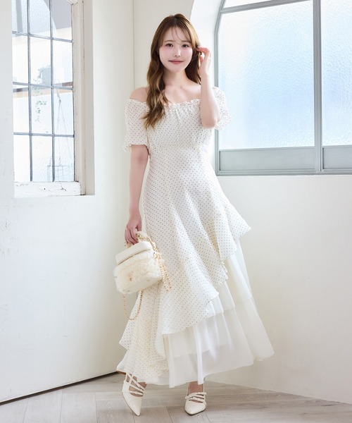 【GW限定価格】 NICE CLAUP イレヘムティアードロングワンピース one after another NICE CLAUP ワンピース イレヘムティアードロング