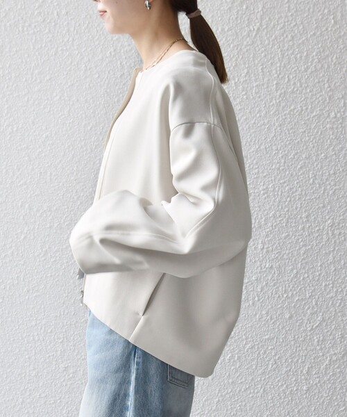 「SHIPS any」 ノーカラージャケット ONE SIZE ブラウン レディースの画像