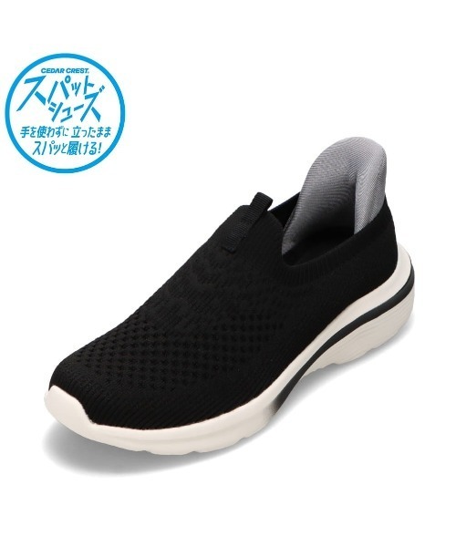 「CEDAR CREST」 スリッポン 25.0cm ブラック×ブラック レディース_画像6