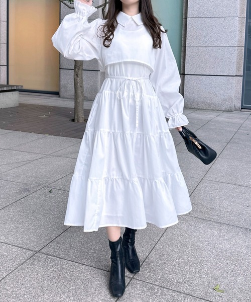 「apres jour」 長袖ワンピース X-LARGE ブルー レディース_画像3