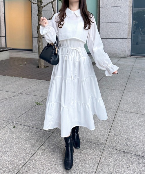 「apres jour」 長袖ワンピース X-LARGE ブルー レディース_画像6