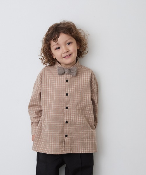 「riziere」 「KIDS」長袖シャツ 90 ブラウン キッズ_画像7
