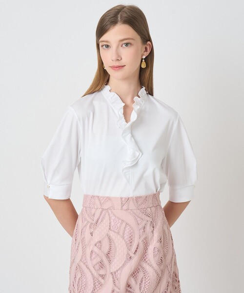 ANAYI（アナイ） tシャツ スムースフリルプルオーバー レディース 