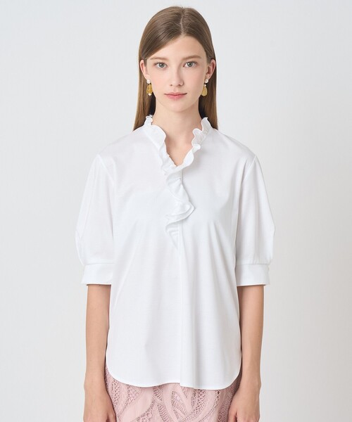 ANAYI（アナイ） tシャツ スムースフリルプルオーバー レディース 