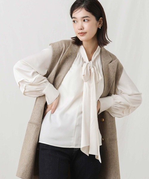 「Gready Brilliant」 「Aude F」長袖ブラウス 38 アイボリー レディース_画像7
