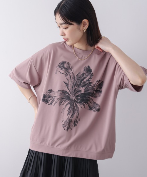 Bou Jeloud（ブージュルード） tシャツ 半袖 モノトーンフラワーT