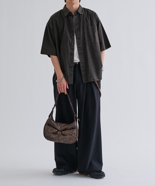 「epnok」 半袖シャツ LARGE インディゴブルー メンズ_画像2