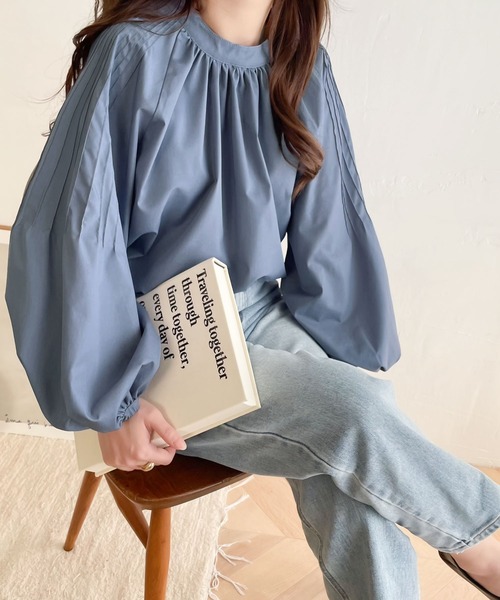 「classicalelf」 長袖ブラウス LARGE ブルー レディース_画像3