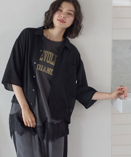niko and…（ニコアンド） tシャツ 裾レースプリントアソートTシャツ