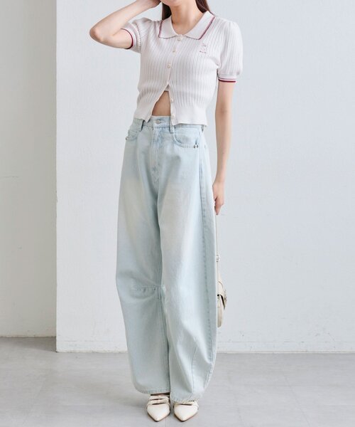 「OLIVE des OLIVE」 デニムパンツ SMALL サックスブルー レディース_画像3