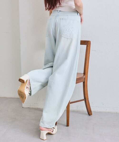 「OLIVE des OLIVE」 デニムパンツ SMALL サックスブルー レディース_画像4