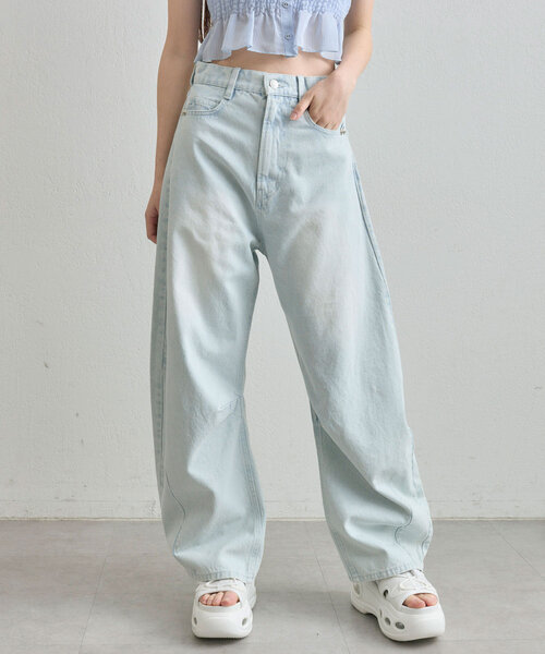 「OLIVE des OLIVE」 デニムパンツ SMALL サックスブルー レディース_画像5