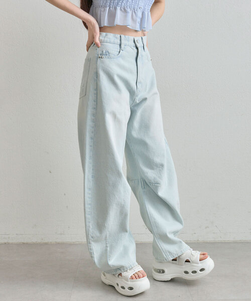 「OLIVE des OLIVE」 デニムパンツ SMALL サックスブルー レディース_画像6