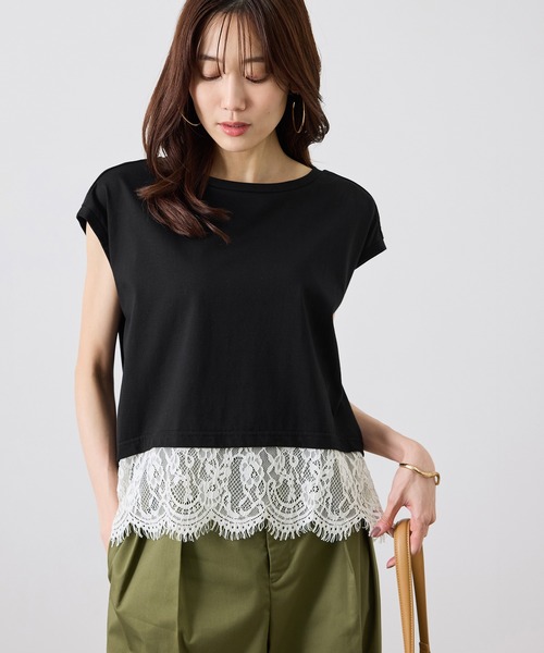 ROPE' PICNIC（ロペ ピクニック） tシャツ 半袖 レースドッキング