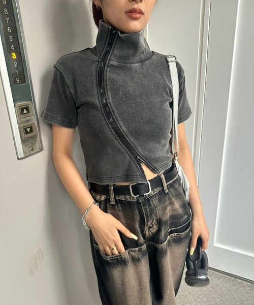 「WHO'S WHO gallery」 半袖カットソー FREE ブラック レディース_画像2