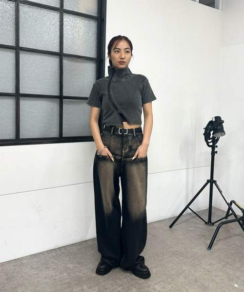 「WHO'S WHO gallery」 半袖カットソー FREE ブラック レディース_画像5