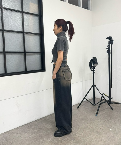 「WHO'S WHO gallery」 半袖カットソー FREE ブラック レディース_画像6