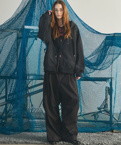 MAISON SPECIAL ダメージ加工 クロップドパーカー MAISON SPECIAL（メゾンスペシャル） パーカー 「UNISEX」Destroy