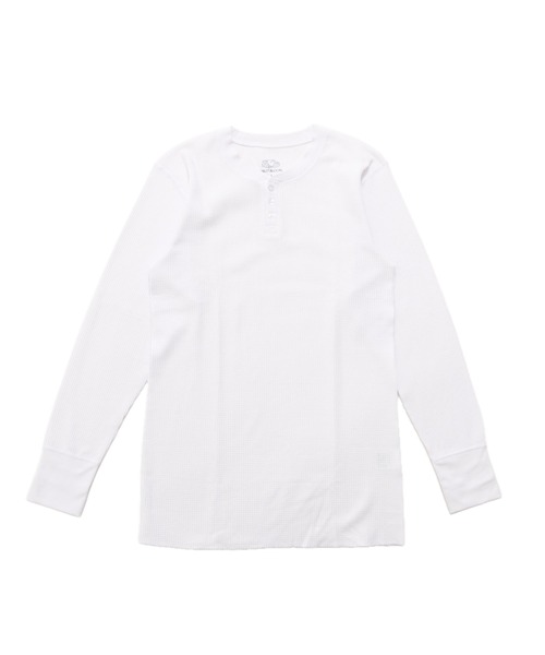 リフト LYFT ヘンリーネック ワッフル Tシャツ ホワイト M FRUIT OF THE LOOM（フルーツオブザルーム） ヘンリーネック tシャツ