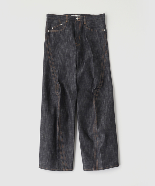 ネヴァーフォゲット NVRFRGT 3Dツイストデニムパンツ メンズ サイズ1 NVRFRGT（ネヴァーフォーゲット） ジーンズ 3D TWISTED WIDE LEG JEANS
