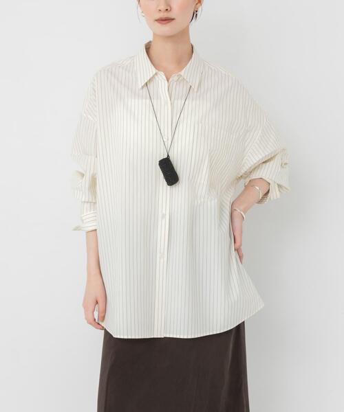 simple project シャツバッグ　ストライプ URBAN RESEARCH（アーバンリサーチ） ブラウス シャツ バックデザイン