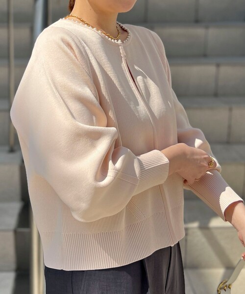 「NOLLEY'S」 ニットカーディガン 38 チャコールグレー レディース_画像3
