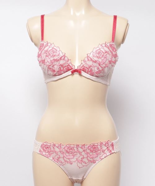 Absorle ブラジャー ショーツセット シャドーローズエンブ ブラ