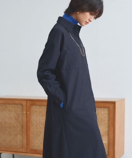 RASW（ラス） シャツワンピース 「RASW」バックフレアシャツワンピース