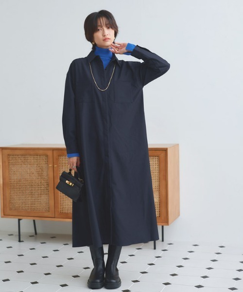 RASW（ラス） シャツワンピース 「RASW」バックフレアシャツワンピース
