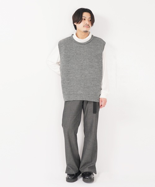 ベスト レディース PLAIN STITCH CREW NECK BOX VEST｜zozo｜04