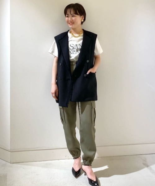 allureville アルアバイル スラブツイード フリンジ ジレ allureville（アルアバイル） ベスト スラブツイードジレ : ZOZOTOWN