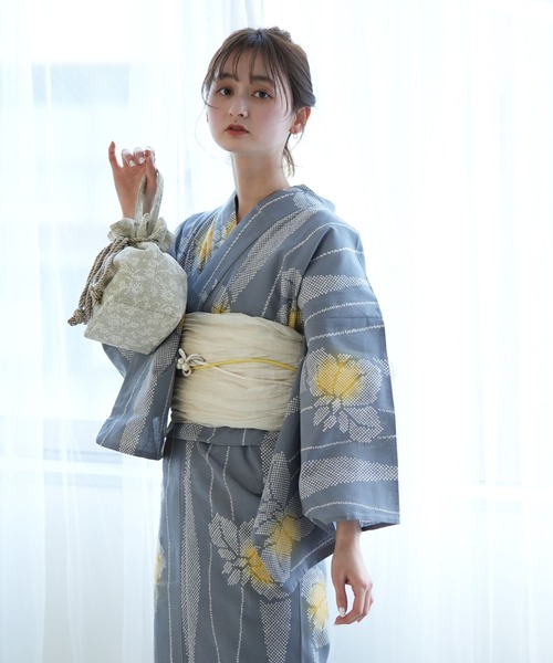 未使用 注染浴衣 手縫いあり レディース 浴衣 綿 大人 utatane 浴衣 手染め注染浴衣3点セット utatane×注染工房 先染め