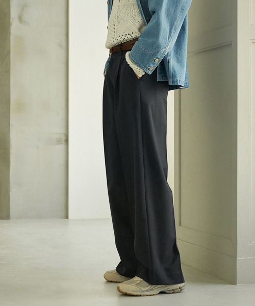 EMMA CLOTHES（エマクローズ） スラックス TR綾ストレッチ タック