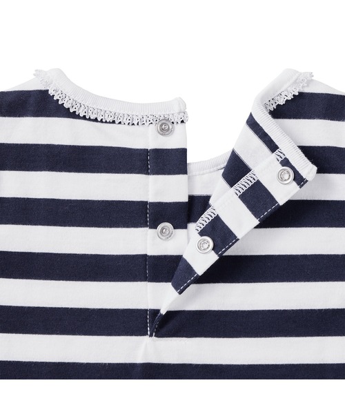 tシャツ シルエットベア半袖ボーダーTシャツ キッズ 子供服 男の子 女の子の画像