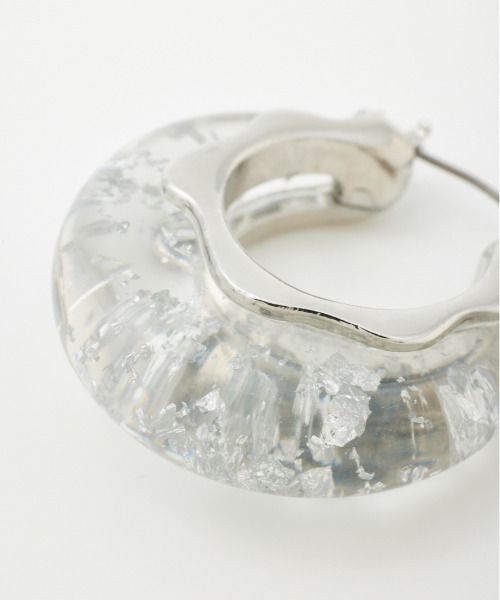 SLY ピアス CLEAR GLITTER HOOP P/EARRING クリア グリッター フープ 