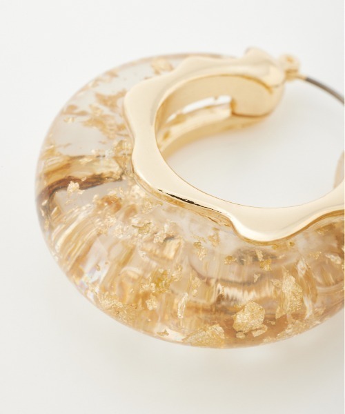 SLY ピアス CLEAR GLITTER HOOP P/EARRING クリア グリッター フープ 
