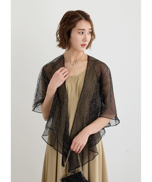 美品 D&G ストール ラメ ドルガバ 結婚式 ショール ショールカラー 華やかラメレース編みフリル