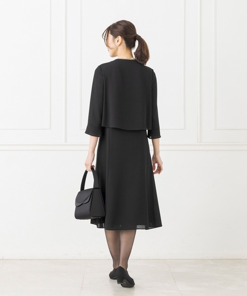 CARETTE ワンピース ボレロ風フォーマルブラックドレス