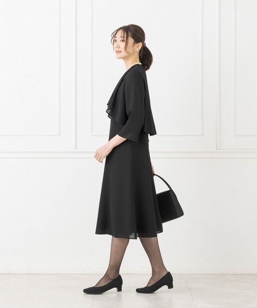 CARETTE ワンピース ボレロ風フォーマルブラックドレス