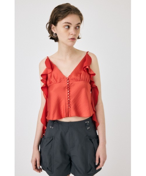 MOUSSY（マウジー） キャミソール FRILL STRAP SATIN キャミソール