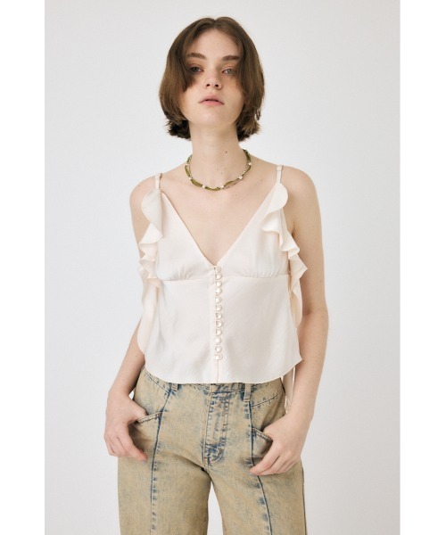MOUSSY（マウジー） キャミソール FRILL STRAP SATIN キャミソール