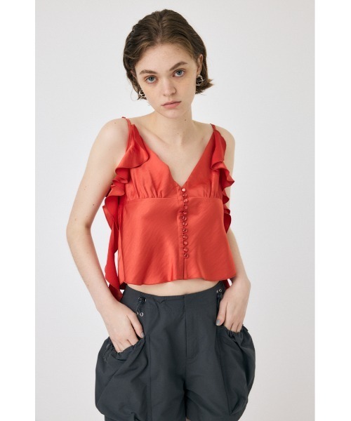 MOUSSY（マウジー） キャミソール FRILL STRAP SATIN キャミソール