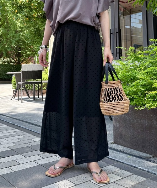 DOUX ARCHIVES パンツ シアーフロッキードットパンツ レディース