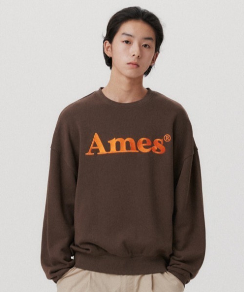 トレーナー スウェット A'GEM/9 × .kom 「AMESWORLDWIDE/アメスワールドワイド」 BASIC LOGO SWEATSHIRT